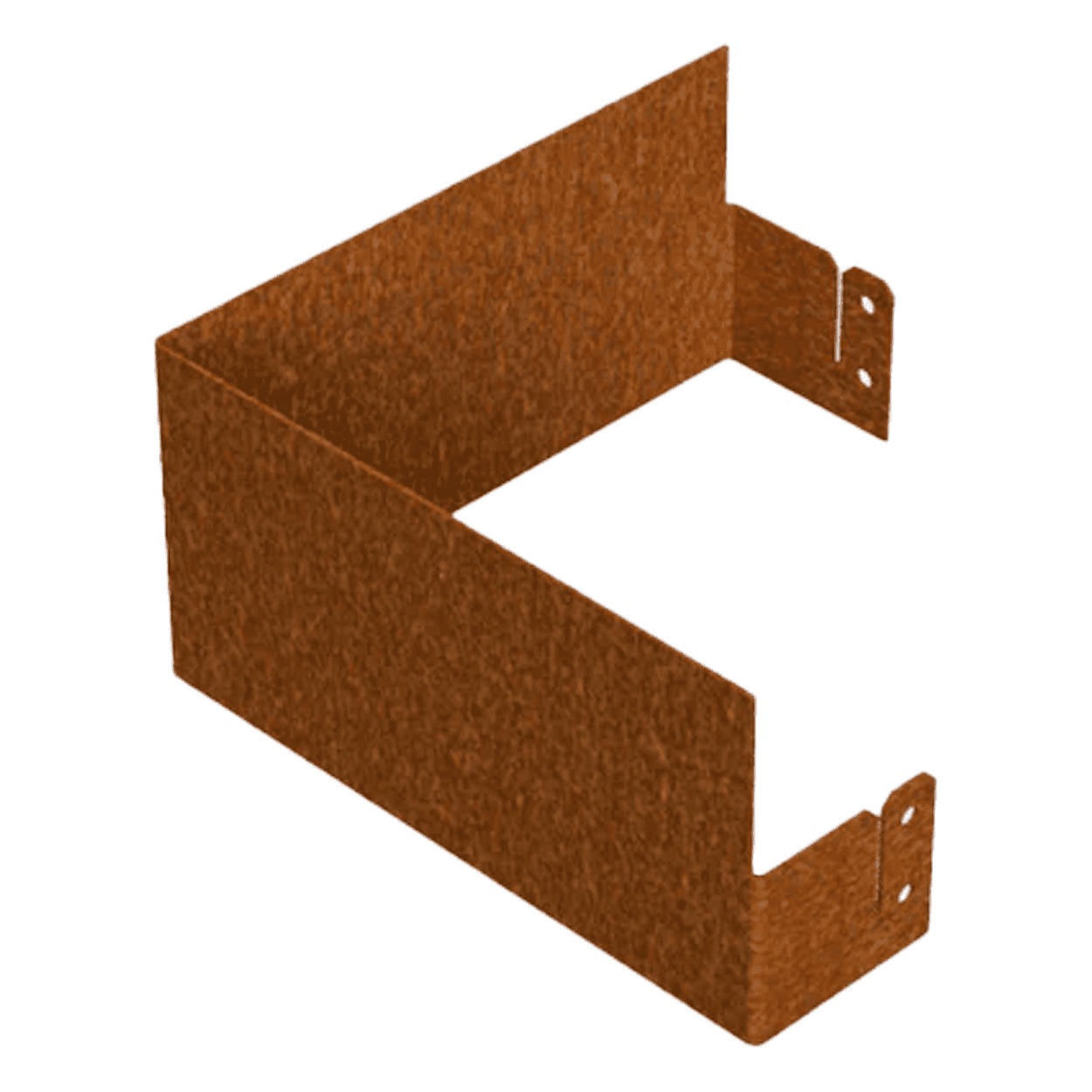 Binnenhoek 90 graden cortenstaal tbv borderrand vlak 30x30x15cm
