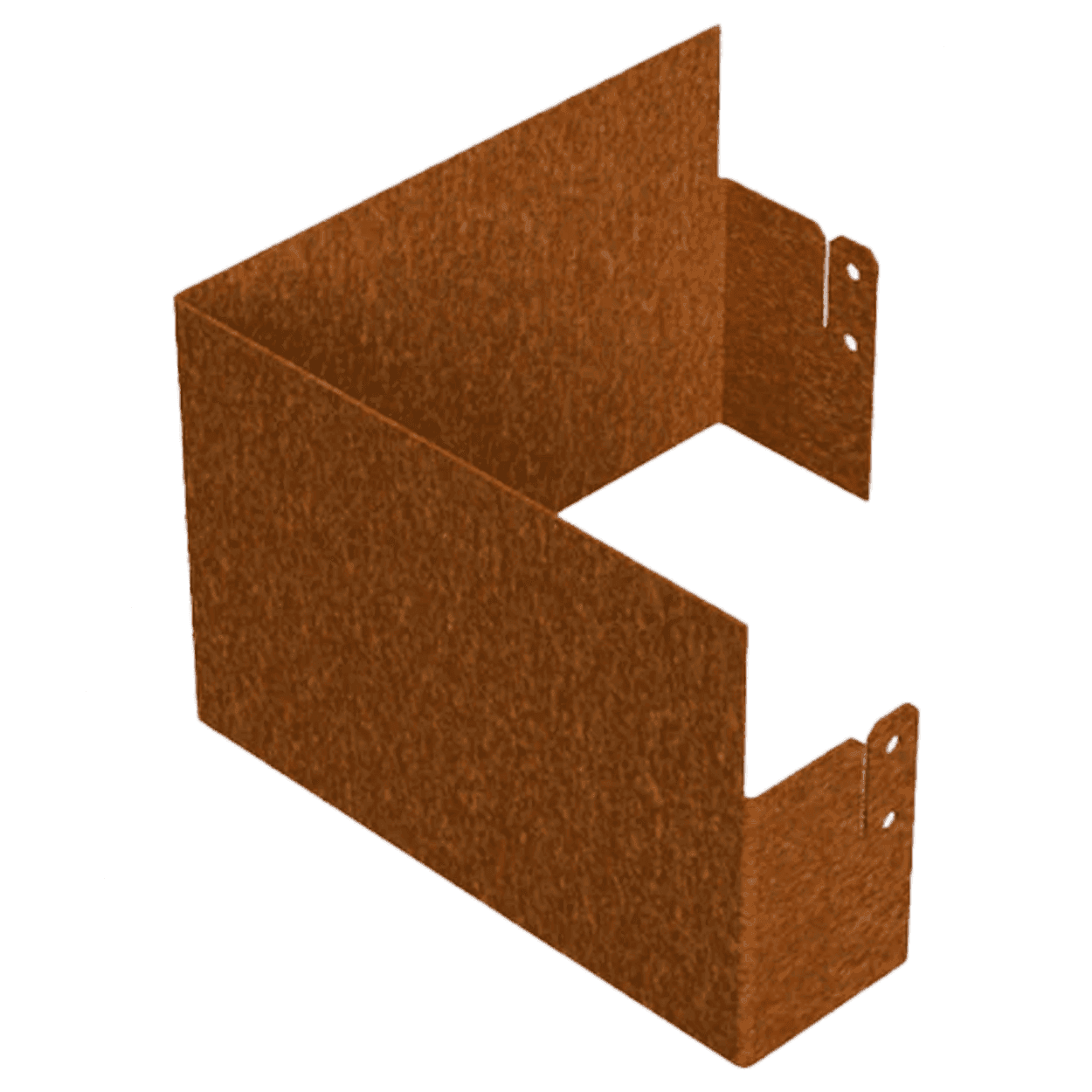 Binnenhoek 90 graden cortenstaal tbv borderrand vlak 30x30x20cm