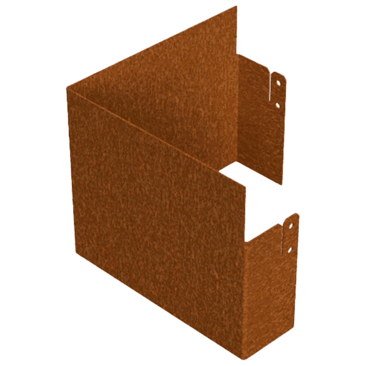 Binnenhoek 90 graden cortenstaal tbv borderrand vlak 30x30x25cm