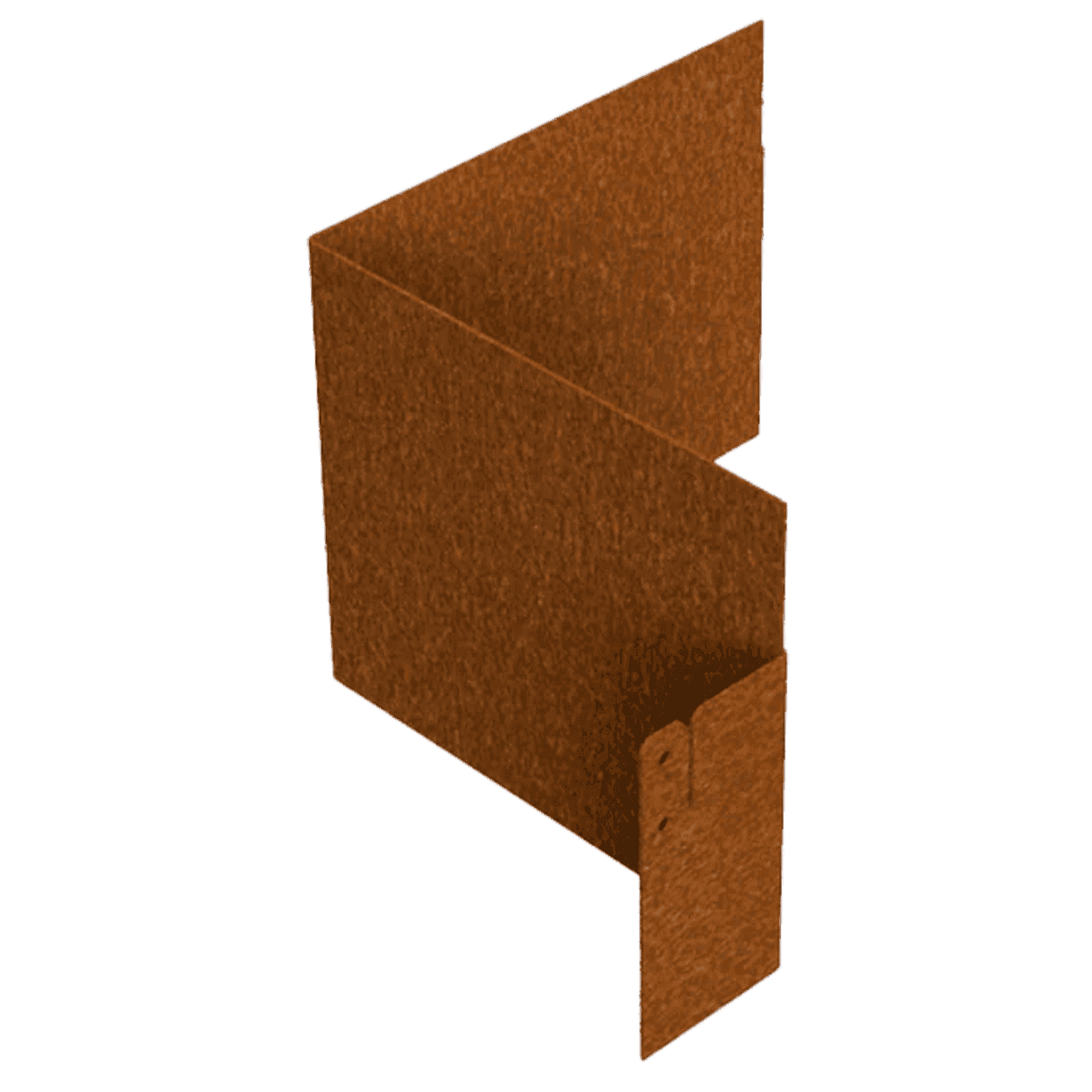Buitenhoek 90 graden cortenstaal tbv borderrand vlak 30x30x30cm