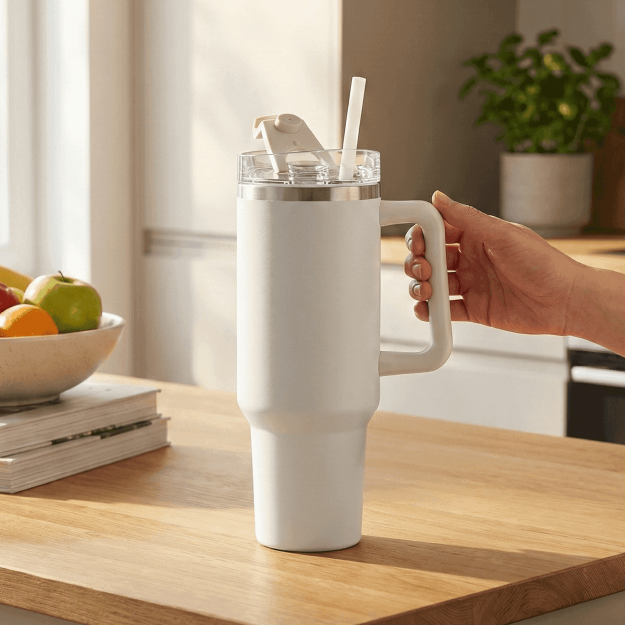 Isolerende thermomok Giant Mug XXL 1,2L 40 Oz Beige
