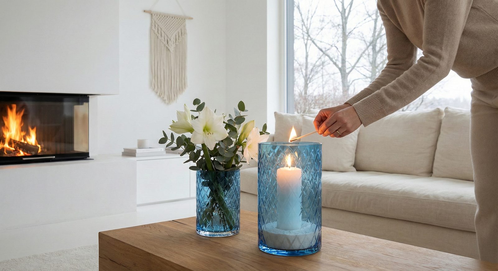 Kunstplanten en kunstbloemen in een modern interieur